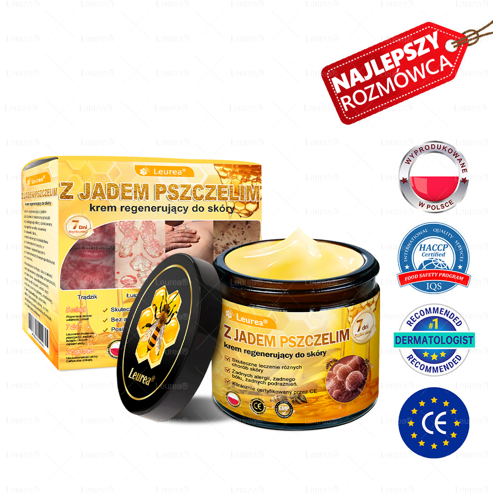 ✨Leurea® Krem Regenerujący z Jadem Pszczelim🔥 Naturalna regeneracja skóry, wygładzenie zmarszczek i promienna cera-50 ml