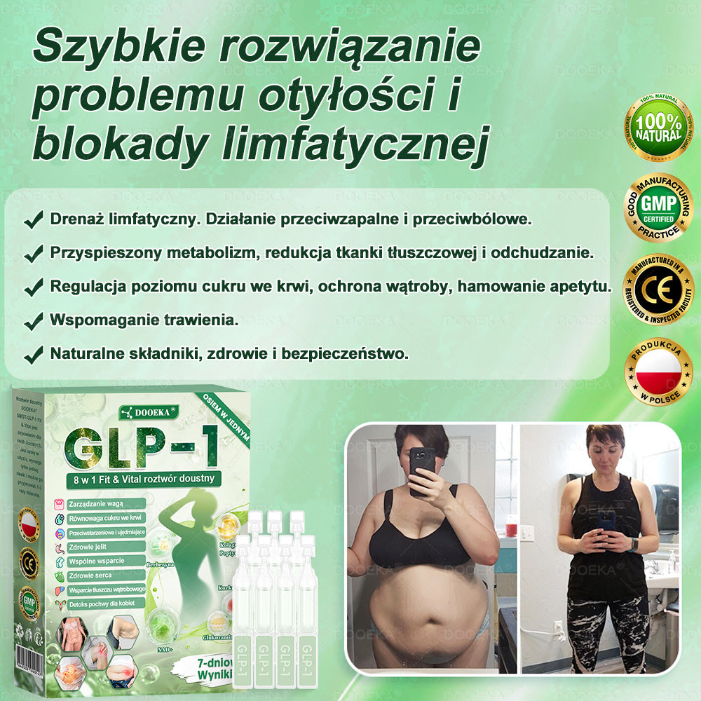 𝑫𝑶𝑶𝑬𝑲𝑨® GLP-1 8 w 1 Fit & Vital roztwór doustny – Raz dziennie, widoczne zmiany w ciągu 7 dni / W przypadku otyłości, zdrowia serca i układu krążenia, cukrzycy, bezdechu sennego, zdrowia jelit, problemów ze stawami i wielu innych
