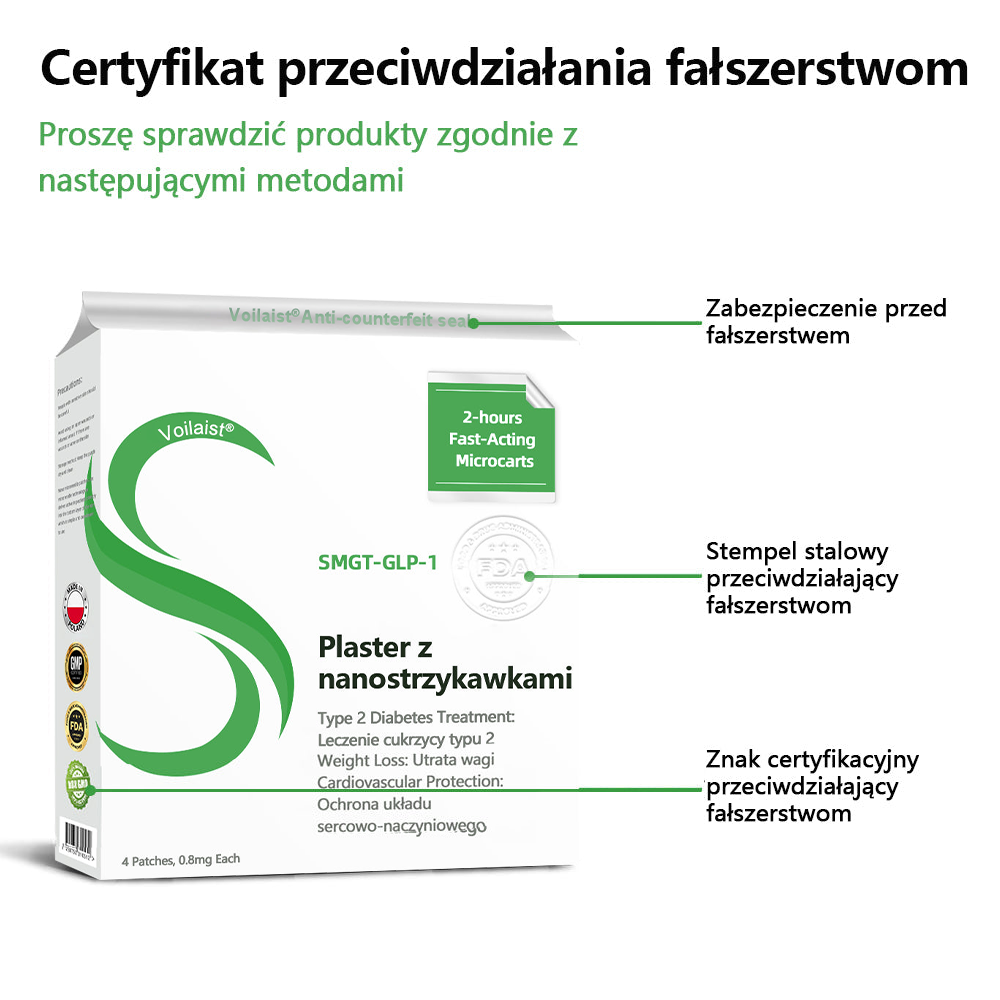 🔥Voilaist® SMGT-GLP-1 Nano Microneedle Patch（Bezbolesny, długotrwały, zwalczający cukrzycę, otyłość i choroby układu krążenia）