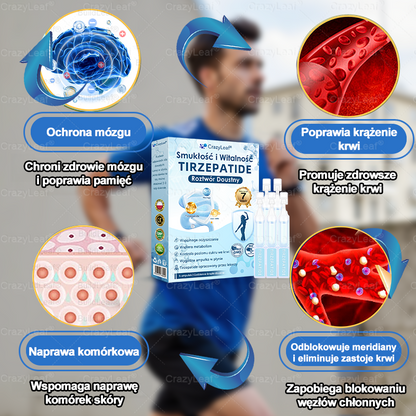 CrazyLeaf® Szczupłość i Witalność Tirzepatide – doustny roztwór wspierający odchudzanie, ciśnienie i poziom cukru