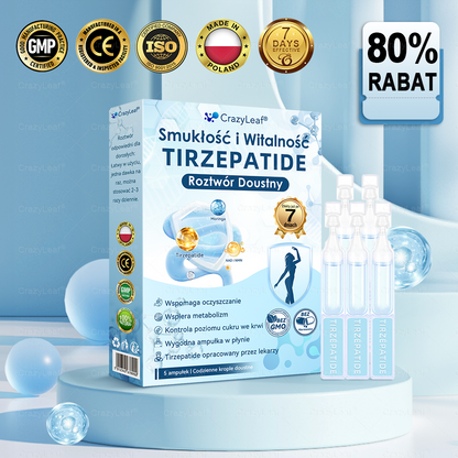 CrazyLeaf® Szczupłość i Witalność Tirzepatide – doustny roztwór wspierający odchudzanie, ciśnienie i poziom cukru