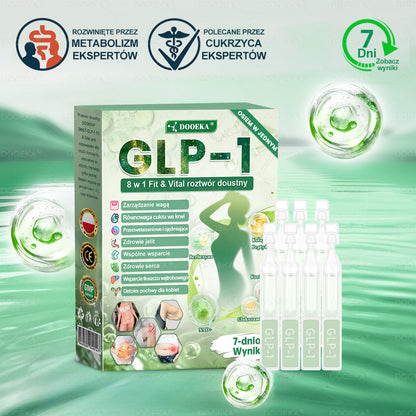 ✅DOOEKA® GLP-1 8 w 1 Fit & Vital roztwór doustny – Raz dziennie, widoczne zmiany w ciągu 7 dni / W przypadku otyłości, zdrowia serca i układu krążenia, cukrzycy, bezdechu sennego, zdrowia jelit, problemów ze stawami i wielu innych